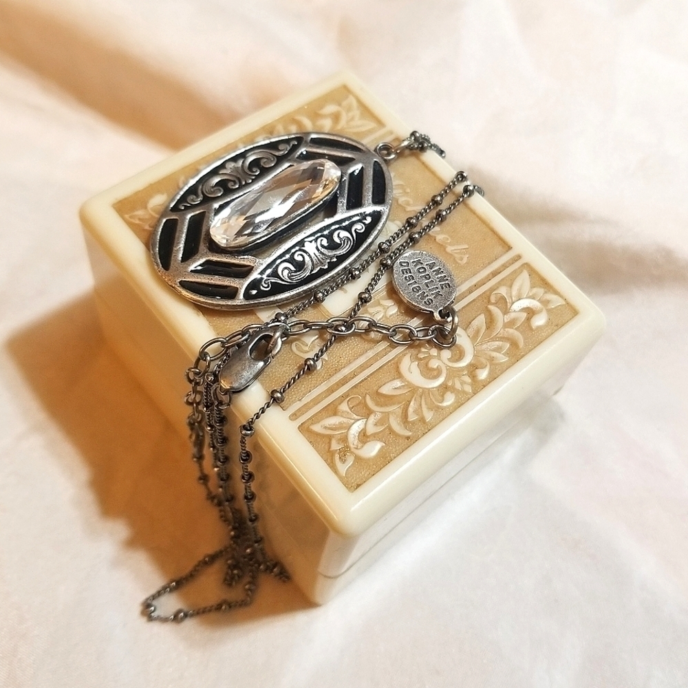 Anne Koplik Designs Deco Style Crystal Vintage Necklace - Picture 4 of 5